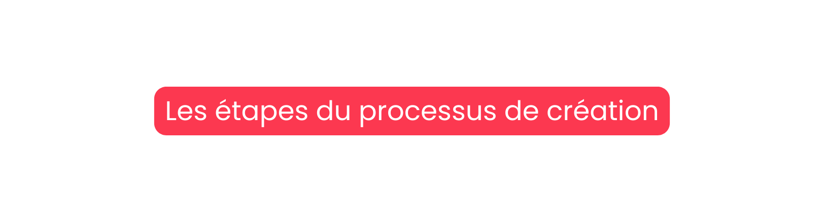 Les étapes du processus de création
